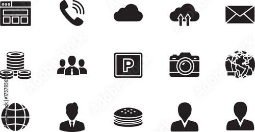 Icons for Web, Communication, and Business browser