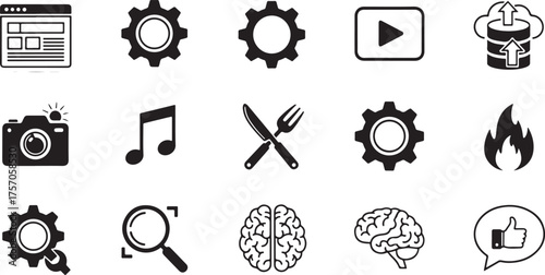 Technology and Business Icons Collection Keywords: technology, business, icons, symbols, web