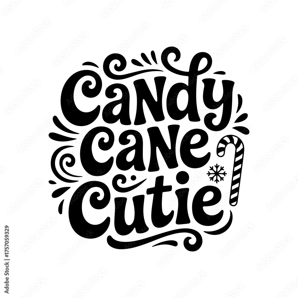 Obraz premium Candy Cane Cutie. Vector Design Isolated on White Background