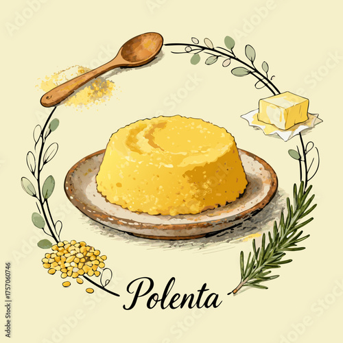 Delicious Polenta Dish with Rosemary and Butter, a Rustic Italian Staple