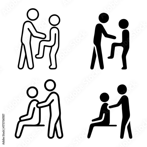 Physiotherapy and Examination Icons Set