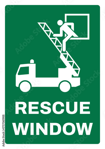 safety signs_emergency and first aid_OSHA-ANSI_uppercase text_rescue window 