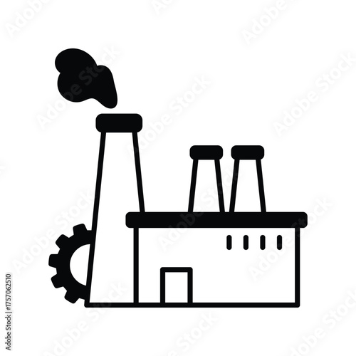 Industry icon with white background vector stock illustration