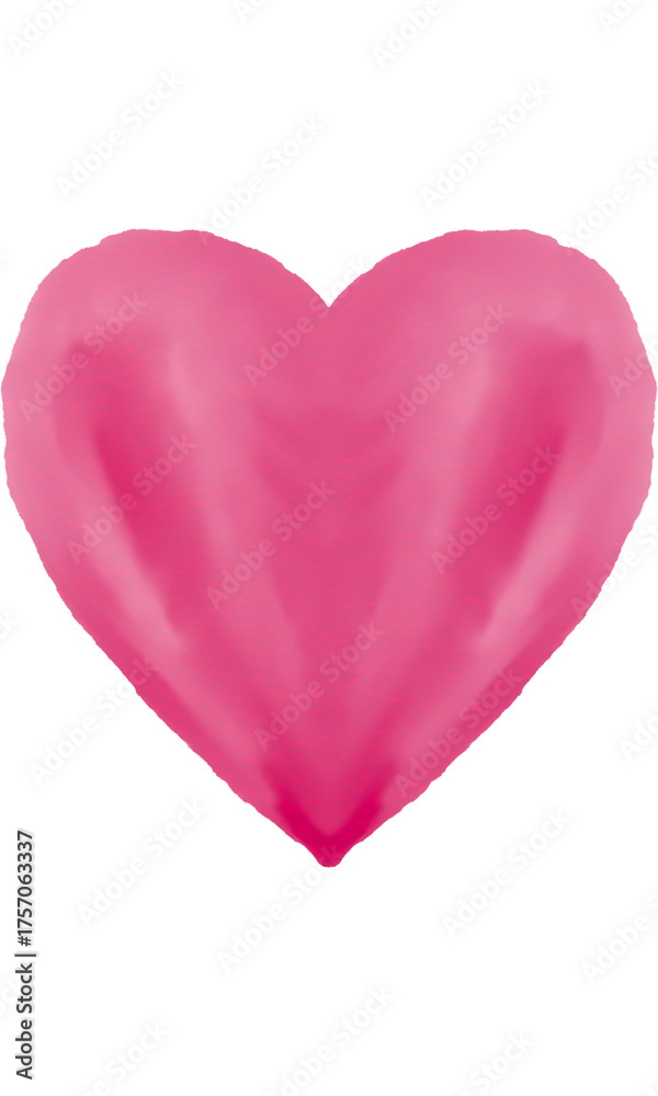 Fototapeta premium Abstract Pink Watercolor Heart Love Clipart Valentine Shape Element Decoration. paper texture PNG Clipart