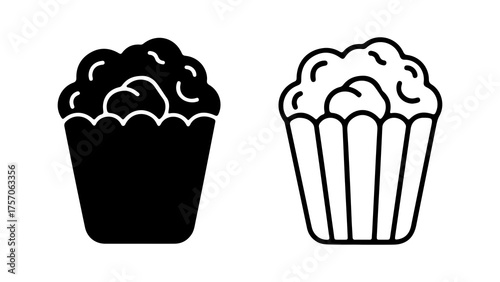 Popcorn in container with transparent background