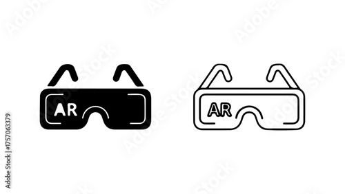 Augmented reality glasses outline with transparent background