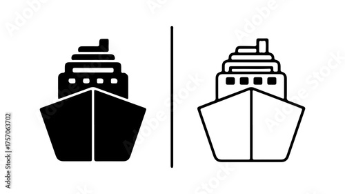 Cruise ship icon with transparent background