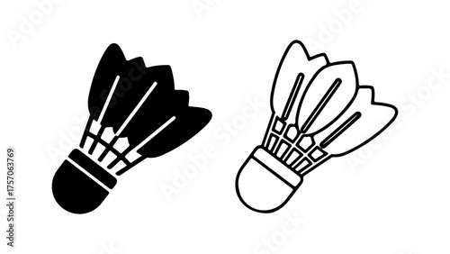 Badminton shuttlecock icon with transparent background