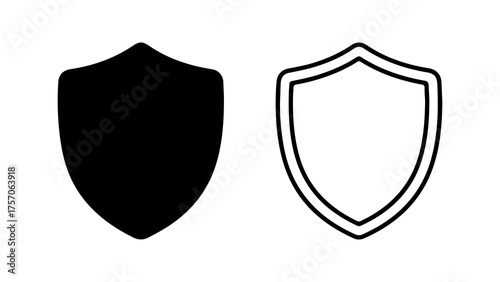 Shield icons with transparent background