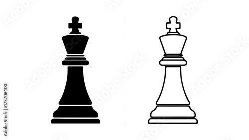 Chess kings facing each other with transparent background