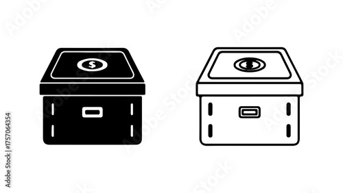 Safe deposit box icon with transparent background
