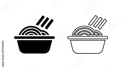 Noodle bowl icon with transparent background
