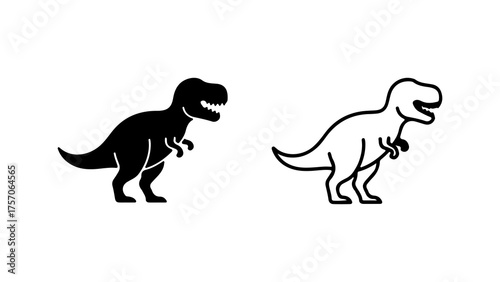 Tyrannosaurus rex icons with transparent background