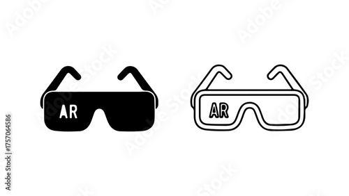 Augmented reality glasses outline with transparent background