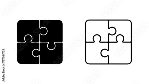 Puzzle pieces set with transparent background