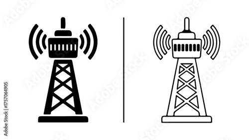 Communication tower outline with transparent background