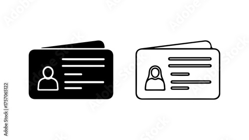 Identification cards with user profile and lines with transparent background