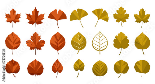 Low‑Poly Autumn Leaves Icon Pack - Geometric Maple, Ginkgo, Birch Vector Collection