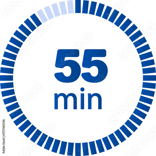 Timer, clock, stopwatch isolated set icons. Countdown timer symbol icon set. Label cooking time. Vector illustration.Set of analog clocks for every hour icon.Stopwatch icon from 1 to 60 minute timer