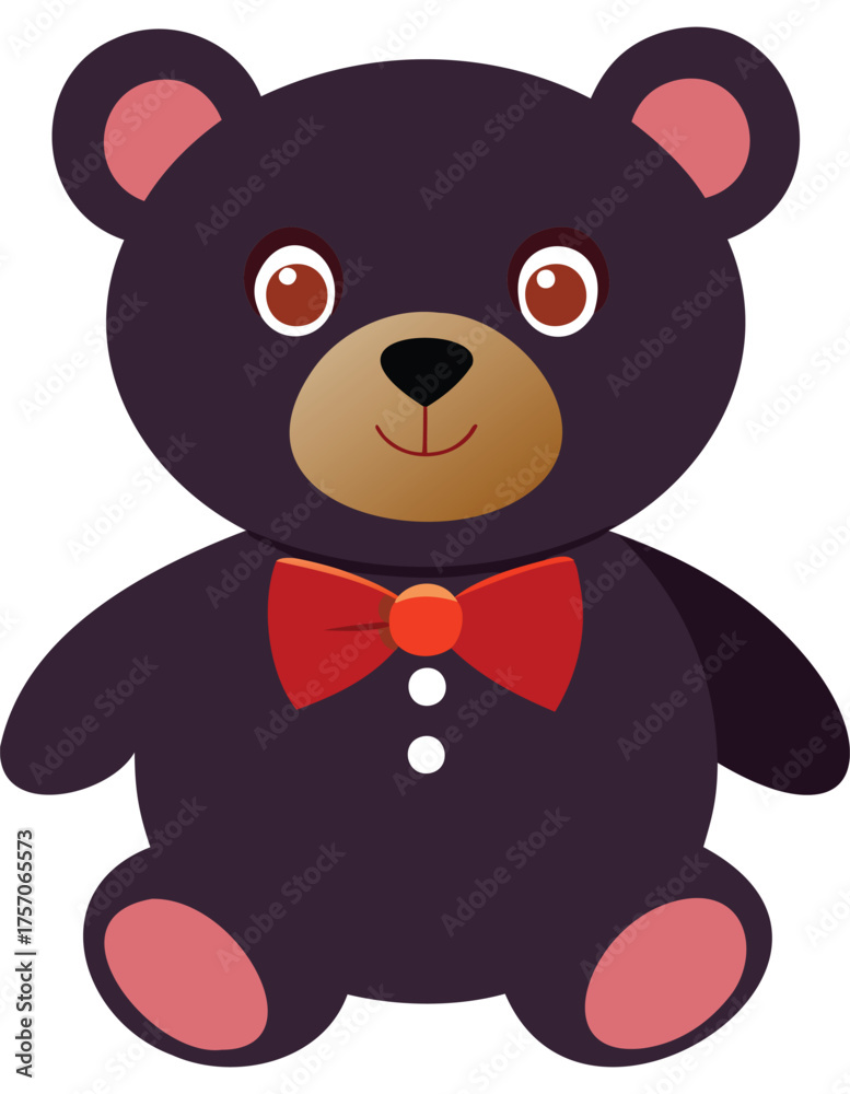 Fototapeta premium A small teddy bear silhouette, wearing a bow tie..