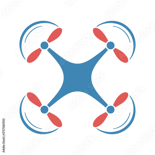 Modern quadcopter drone logo icon flying aerial technology photography design