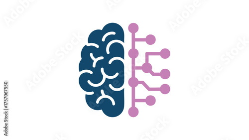 Digital brain and network connection symbol representing artificial intelligence and machine learning concepts