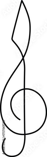 Minimalist music icon in one-line art style.