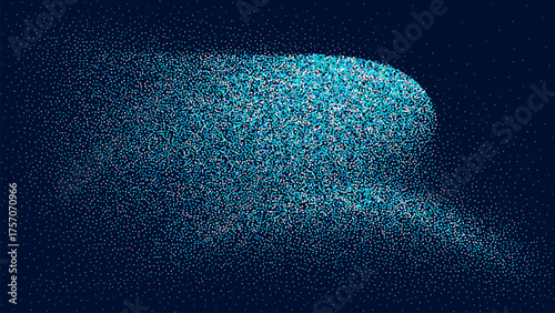 Blue colors dots on dark background. Winter New Year concept.