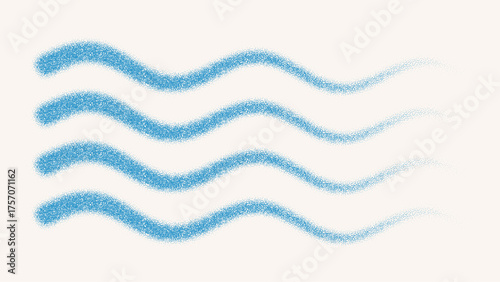 Dotted wave blue lines as design element on white background.