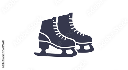 A clean, bold, and scalable vector icon of a pair of ice skates or figure skates