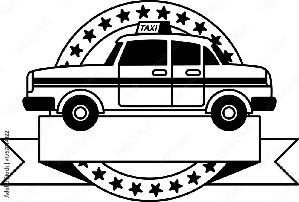 Obraz premium black and white logotype of A taxi