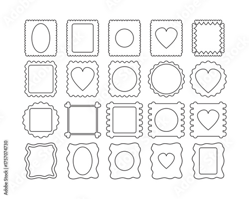 Black and White Vector frames set