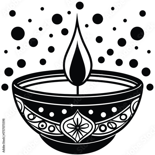 diwali diya lamp with colorful bokeh background (1).eps