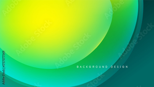 Abstract gradient background. Yellow, green hues blend into dark shades. Smooth curves create dynamic visual flow. Modern design element.