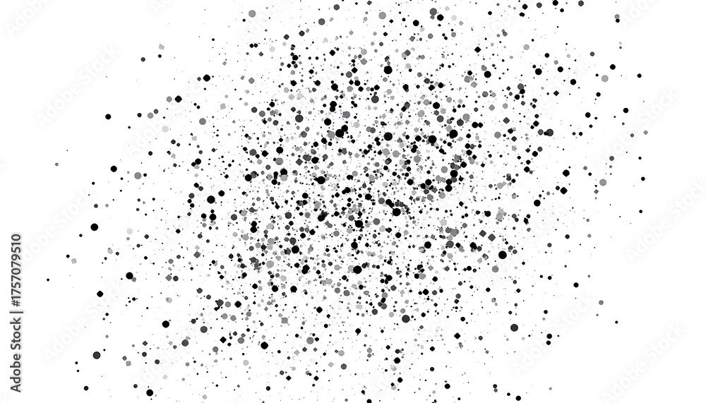 Fototapeta premium Monochrome speckled pattern against a pure white background