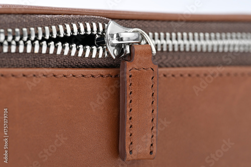 zipper on leather