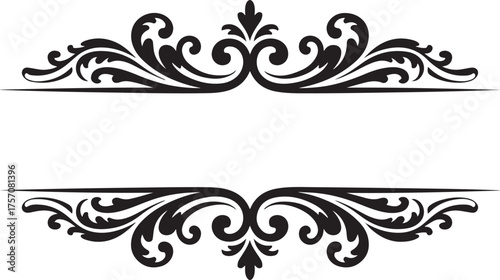 Ornate Floral Divider Border Frame Scroll Filigree Art Decoration