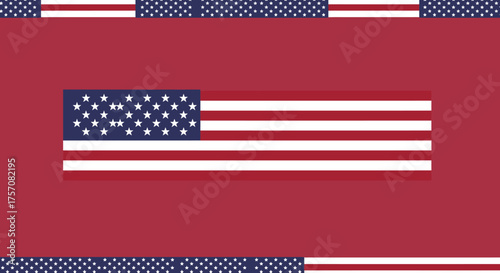 Classic american flag with stripes border patriotic usa symbol vintage design representing freedom and democracy isolated on white background