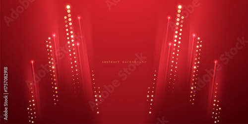 Abstract background design modern red and gold geometric elements vector illustration
