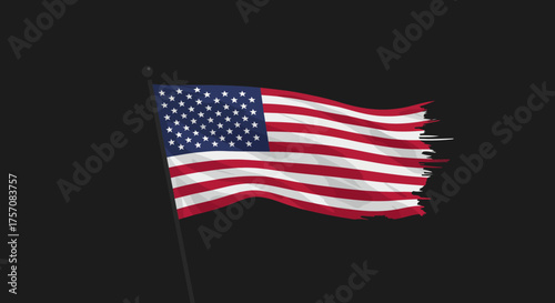 American flag waving symbolizing freedom patriotism and national pride for united states celebrations and holidays isolated on white background