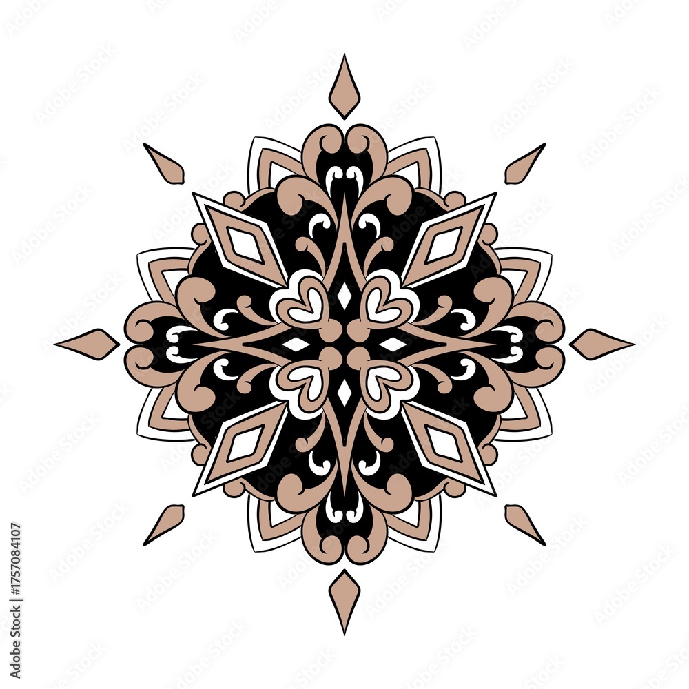 Fototapeta premium Mandala flower color pattern illustration
