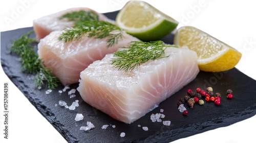 Delicious fillets of pollock or coalfish