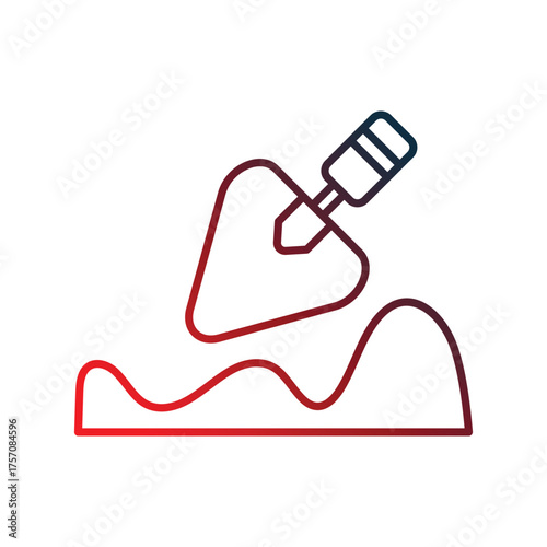 Trowel icon with white background vector stock illustration