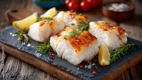 Delicious fillets of pollock or coalfish
