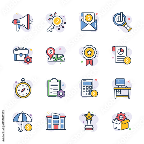 Get this amazing icons set of business and finance in modern style