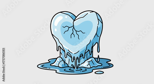 Frozen Heart Melting - A Symbol of Emotional Thaw and Vulnerability.