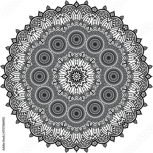 Beautiful floral pattern mandala art isolated on a white background, decoration element for meditation poster, yoga, banner, henna, invitation, cover page, design element mandala art, vector art