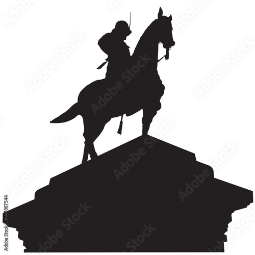伊達政宗公　銅像シルエット Date Msamune bronze statue
