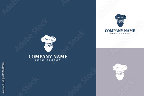 Chef Hat and Face Logo Design for Culinary Business.