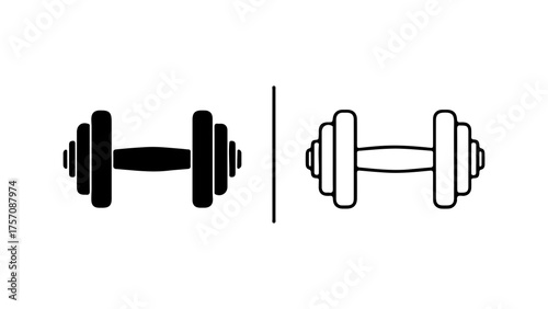 Dumbbells icon set with transparent background